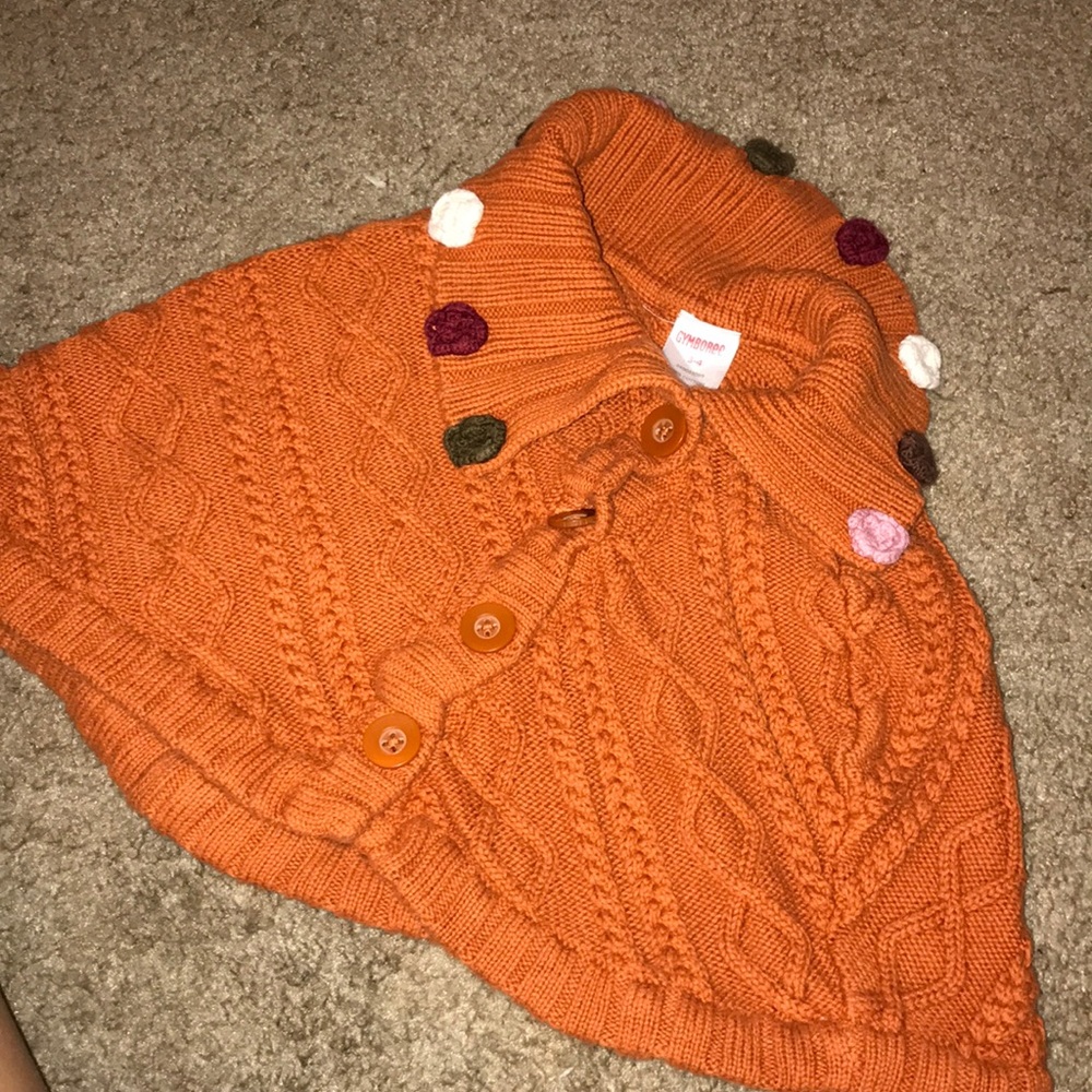 Little girls sweater pancho